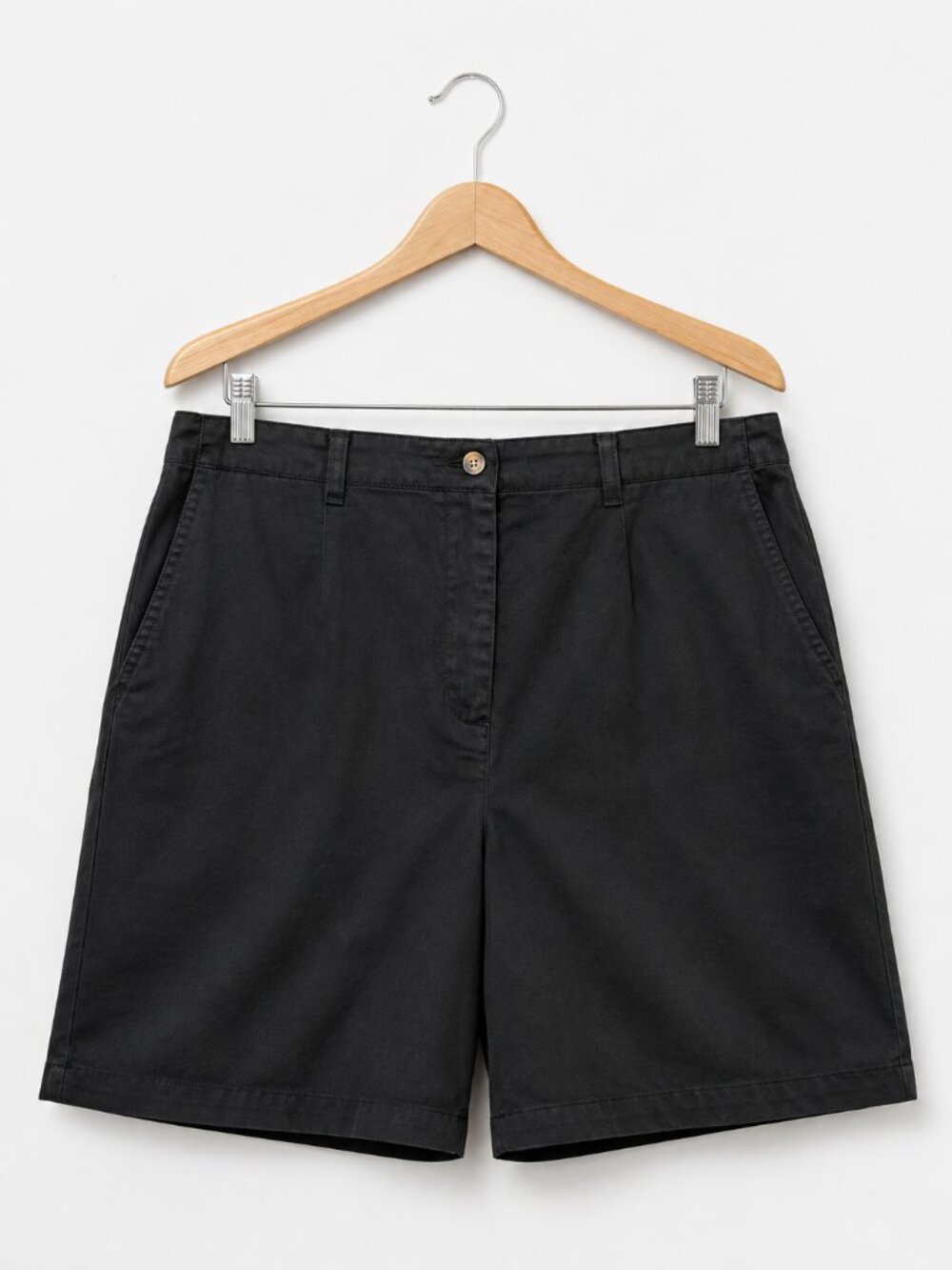 Karen Scott 16 Black Minimalist Relaxed Fit Long Classic Shorts